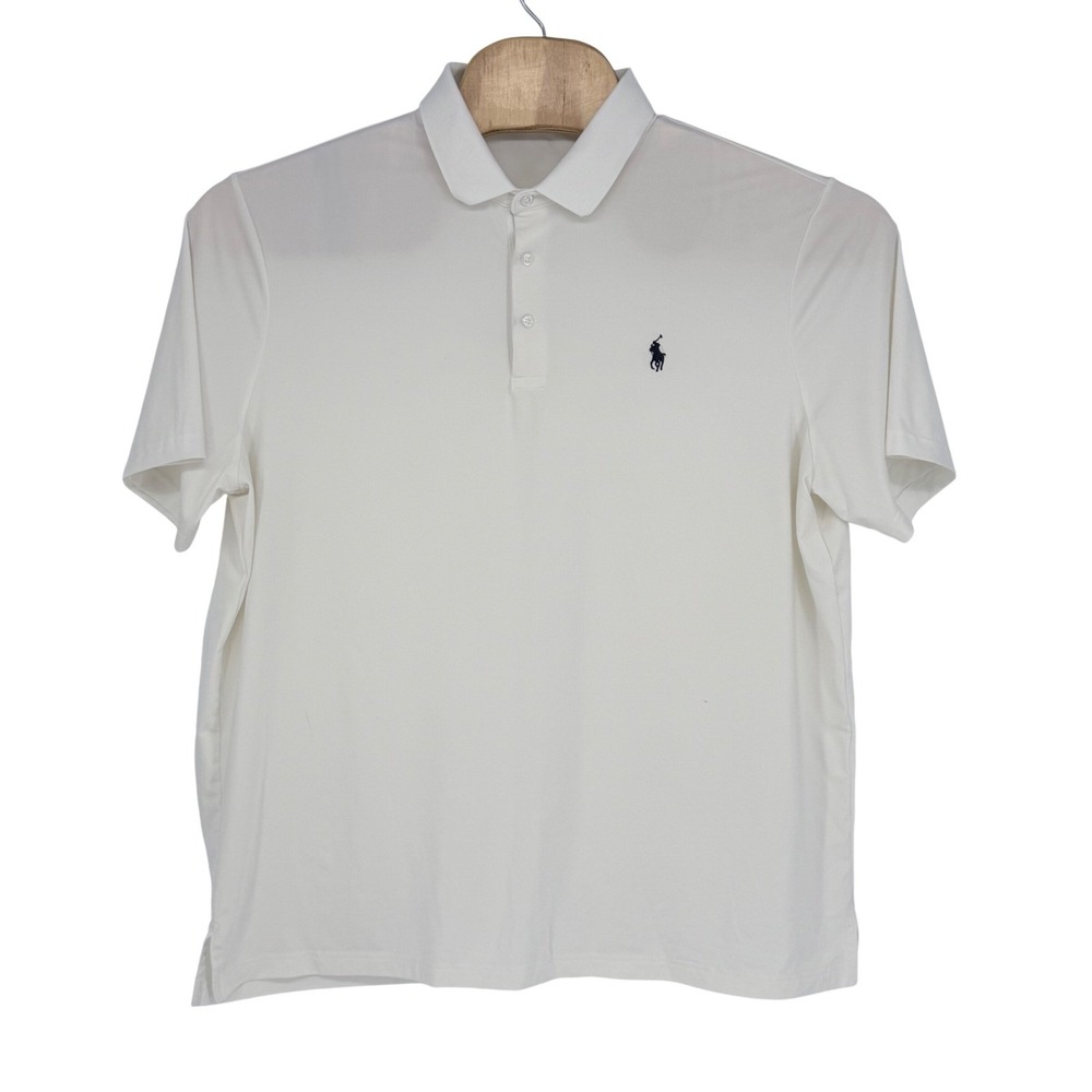 Polo Ralph Lauren Performance Polo Shirt Mens XL White Classic Fit Golf Top